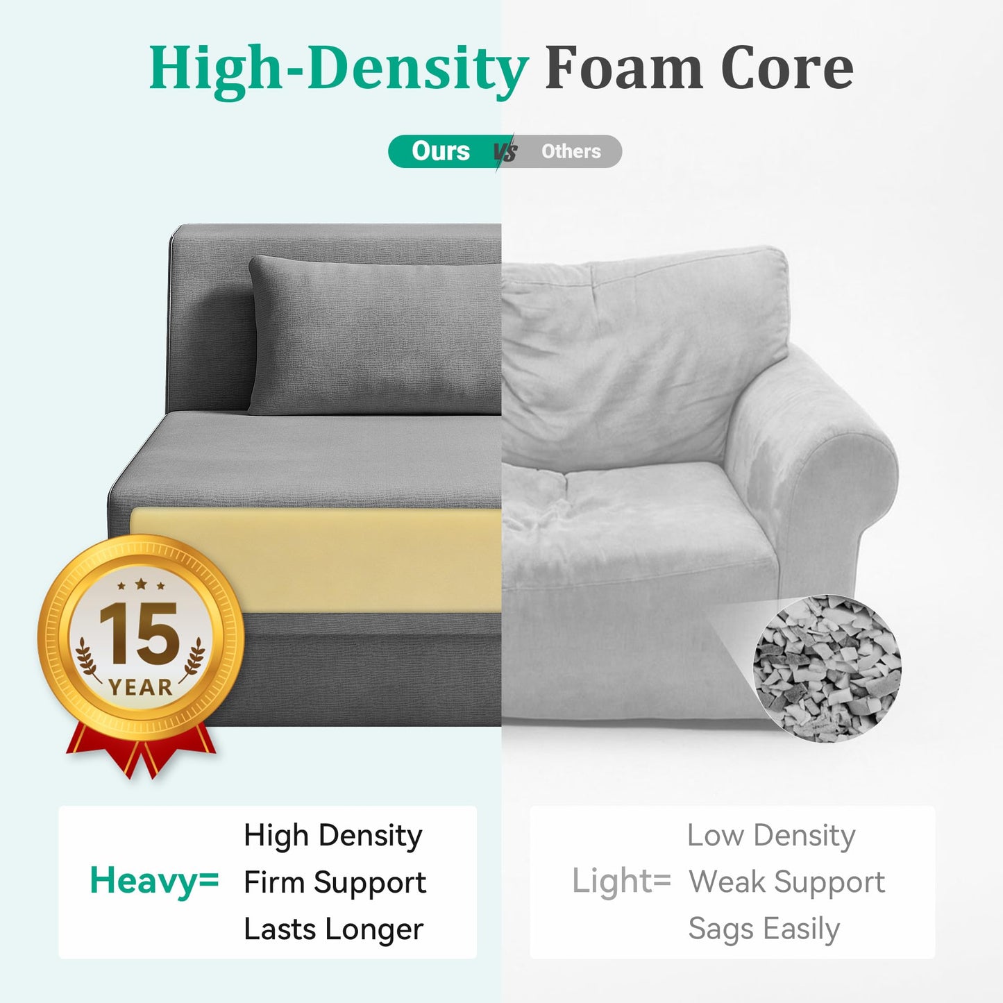 KAPEETOO Fold Out Chair Bed, Folding Sofa Bed, 3 in 1 Convertible Sleeper Chair Bed for Nap, Transformable Sofa Bed for Apartment,Dormitory,Bedroom