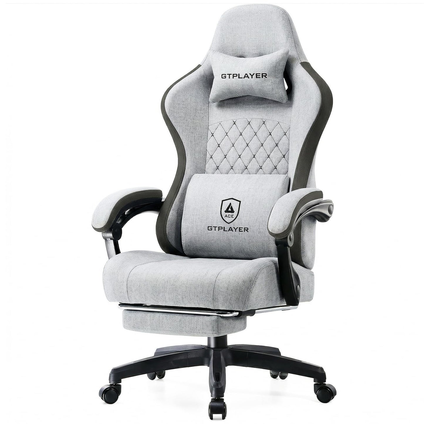 GTPLAYER Gaming Chair, Computer Office Chair with Pocket Spring Cushion, Linkage Armrests and Footrest, High Back Ergonomic Computer Chair with Lumbar Support Task Chair with Footrest