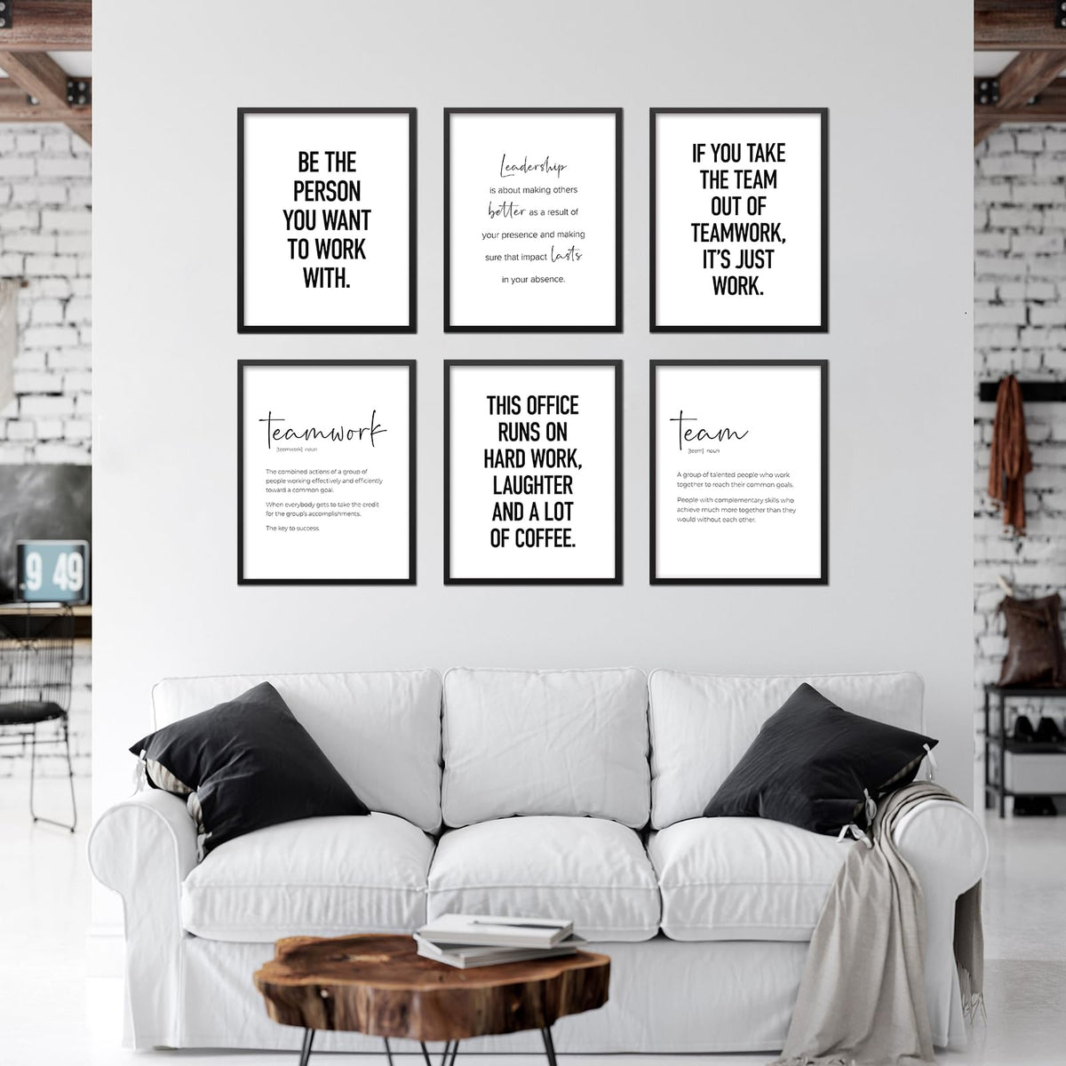 Modern Office Wall Art Motivational Posters Set of 6 Office Decor for Women Funny Team Posters Teamwork Inspirational Wall Art Positive Modern Decor Poster Canvas Print Unframed
