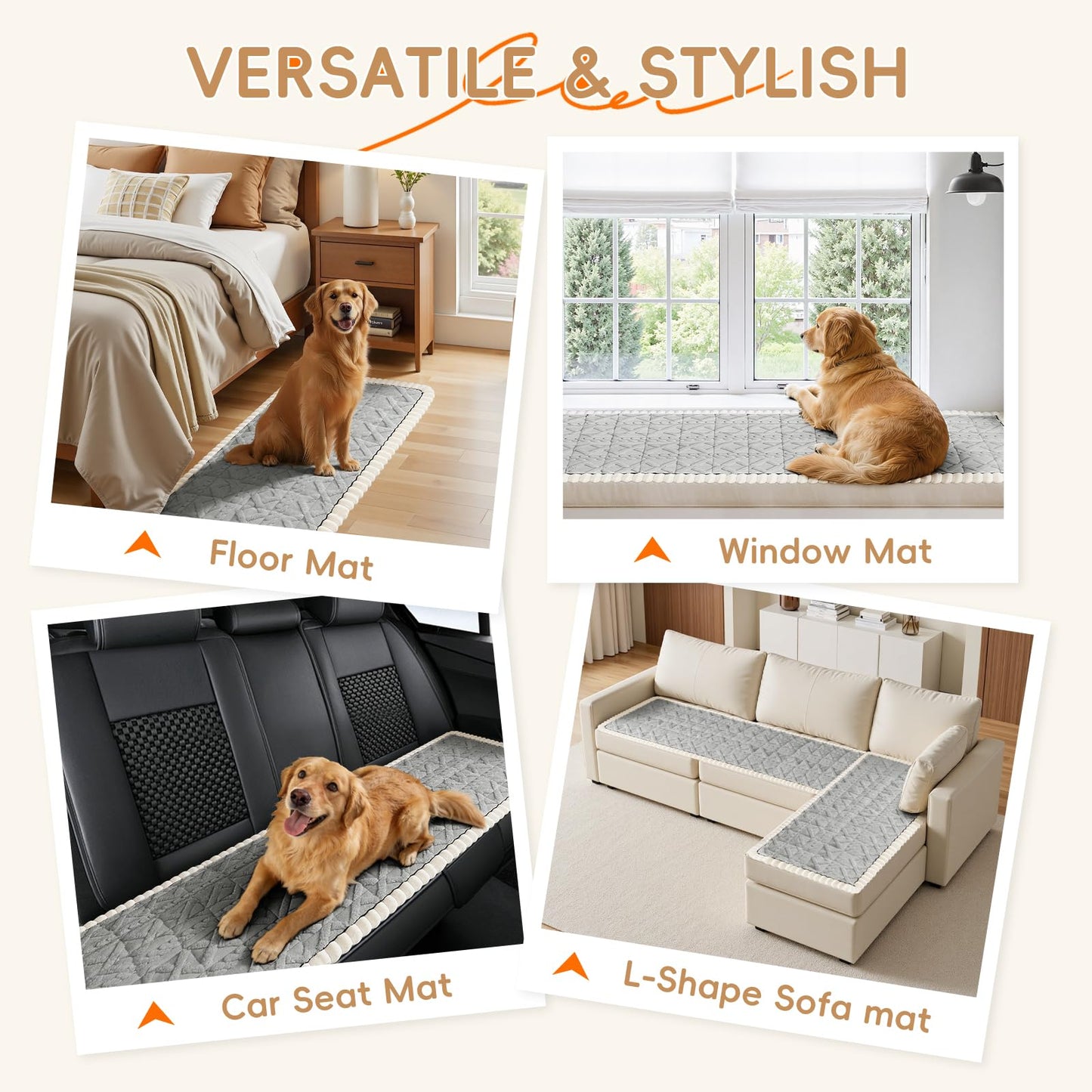 Arfntevss Couch Cover for Dogs Plush Washable Love Seat Covers for 2 Cushion Couch Pet Friendly Fuzzy Loveseat Sofa Slipcover Anti-Slip Dog Pets Washable Protector (Boho Ash Grey, 27.6" x 59")