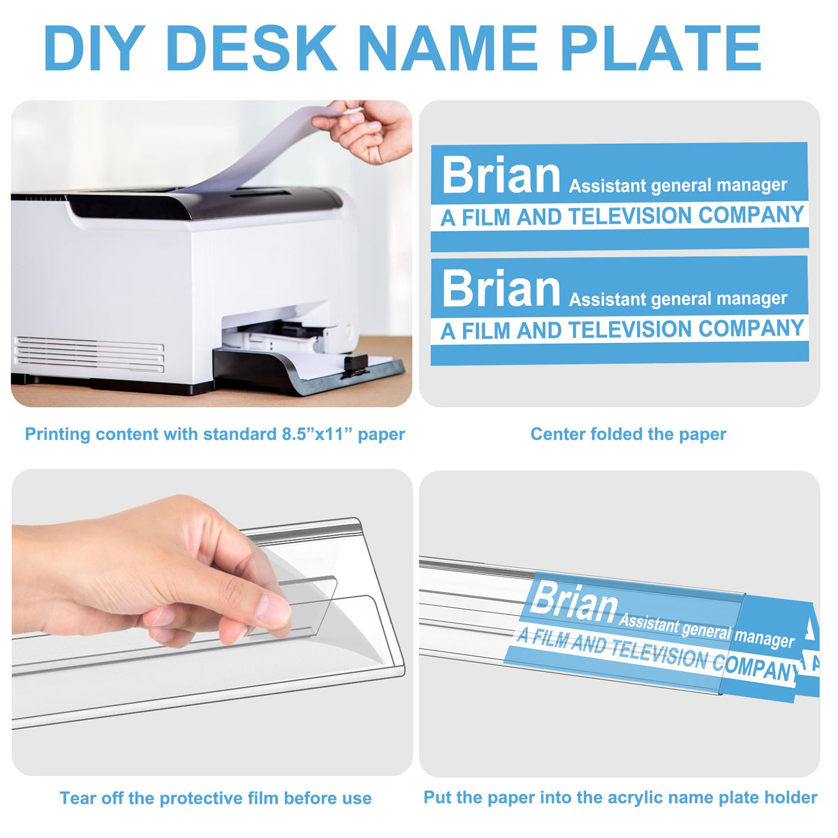 Dingelex acrylic name plate for desk clear table tents widely used table display for office metting school classroom 24 Pieces