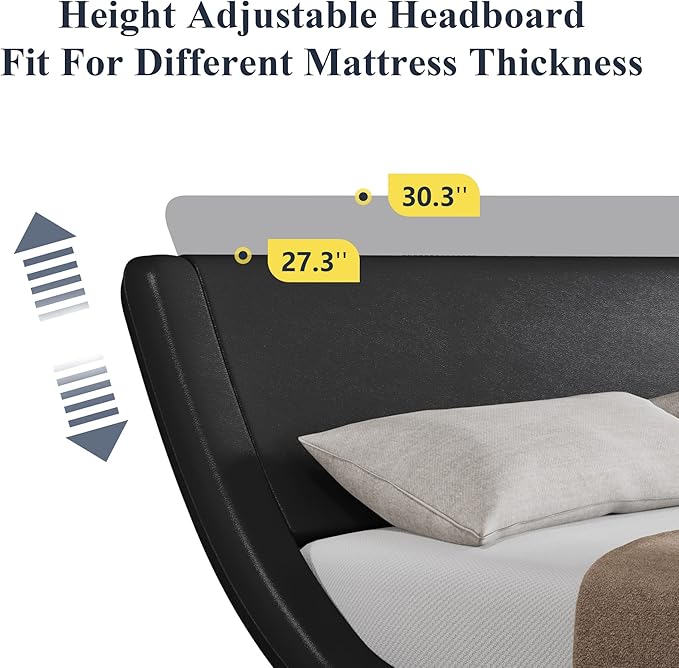Allewie King Size Upholstered Platform Bed Frame