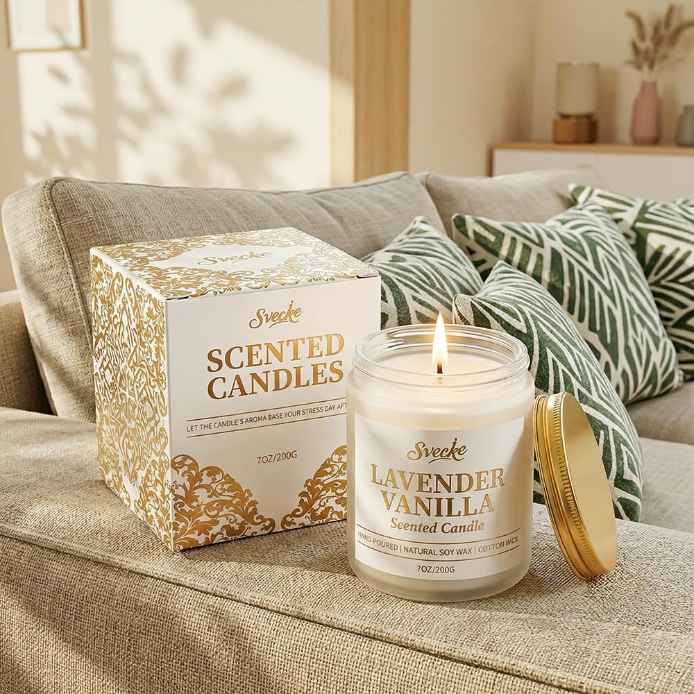 SVECKE Cedar Scented Candle 7oz Soy Wax Jar Candle Long Burning Aromatherapy Candle for Home Bedroom Gift for Women Men Housewarming New Home Gift