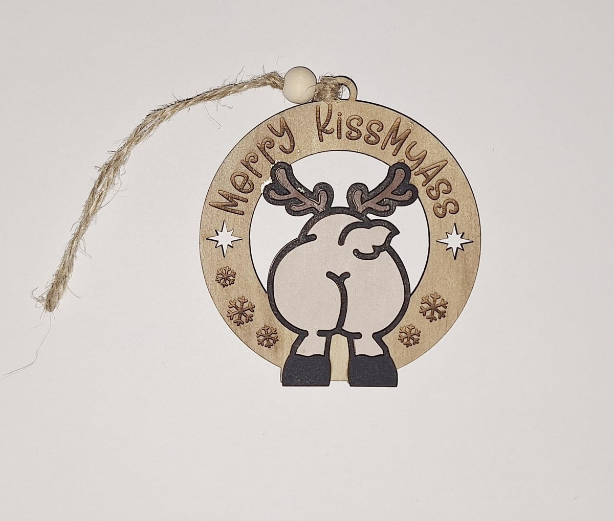 Introducing Reindeer Butts Our Handmade Multi Layered Christmas Ornament, The Perfect Festive Decor Proudly Made in The USA for Anyone Looking to add a Touch of Whimsy to Their Holiday Celebrations