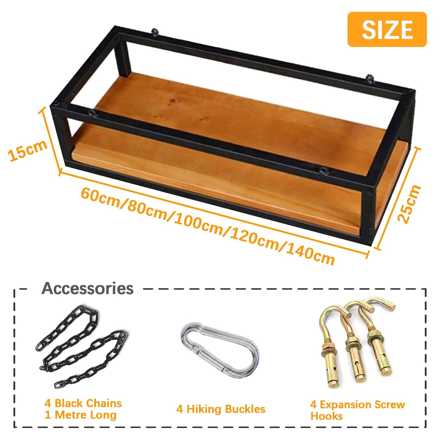 DCTPETHM Creative Bar Wine Racks,Flower Stand Hanging from The Ceiling, Metal Ceiling-Mounted Display Wall Shelves | with Chains Storage Shelf for Cafe Kitchen Garden, Black (Size : 60x25x1