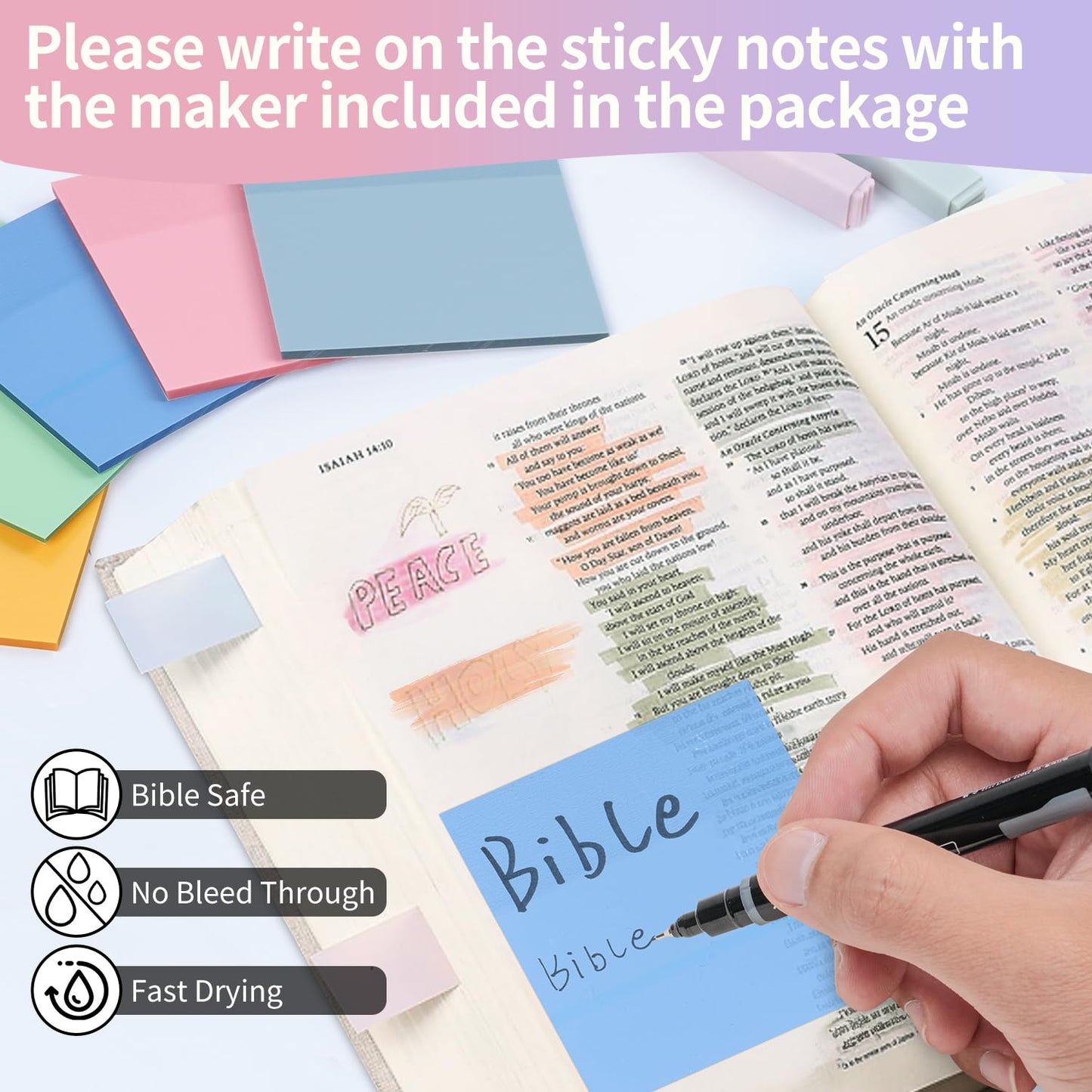 KOPKOFT Bible Study Supplies, Bible Journaling Kit for Women with Journal, Pen Case, Tabs, Highlighters and Pens, Bible Accessories Set for Women Students Beginner, Christian Gifts (Pink)