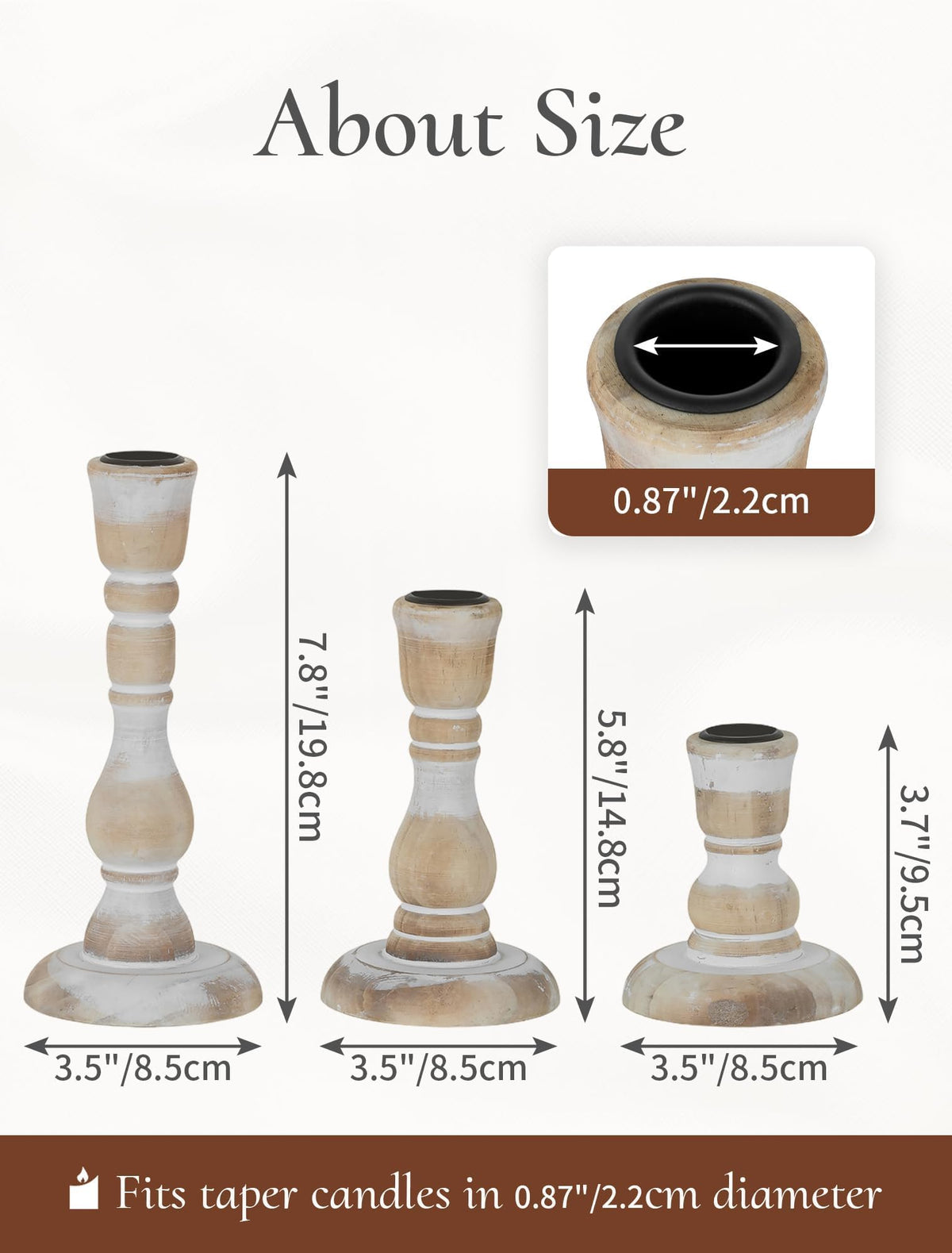 Inweder Wooden Candlestick Holders Rustic: Farmhouse Wood Taper Candle Holders Boho Candle Sticks Holder Fall Decor for Dinning Table Mantle Party Holiday Christmas Wedding Home Set of 6