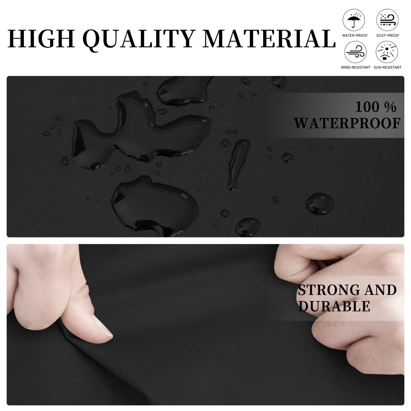 Easy-Going 600D Patio V-Shaped Sectional Sofa Cover, Waterproof Outdoor Sectional Cover,Heavy Duty Garden Furniture Cover with Air Vent 100" L (on Each Side) x 33.5" D x 31" H, Black