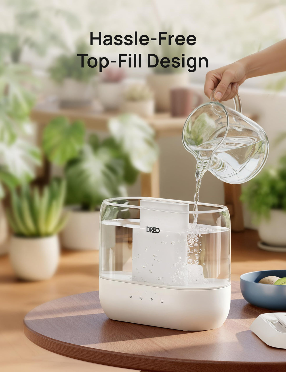 Dreo Humidifiers for Bedroom, 4L Top Fill for Large Room, 36H Runtime, 28 dB Quiet Supersized Cool Mist Air Humidifier for Baby Nursery, Plants, Indoor, Night Light, Easy to Clean & Fill, White