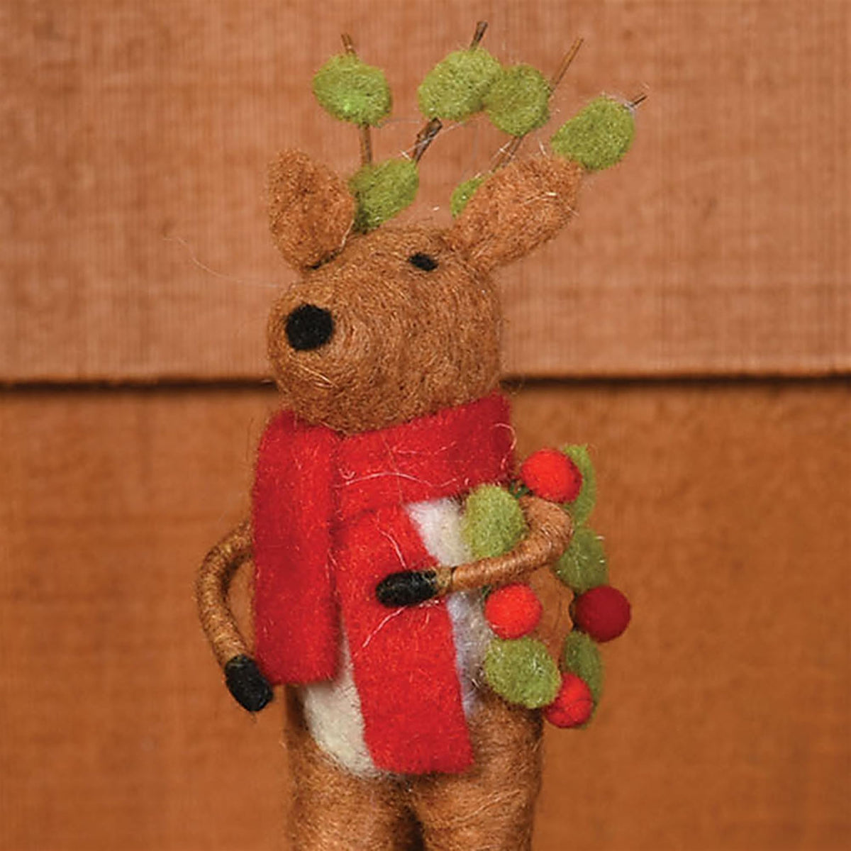 HomArt Felt Reindeer Ornament, Set of 3