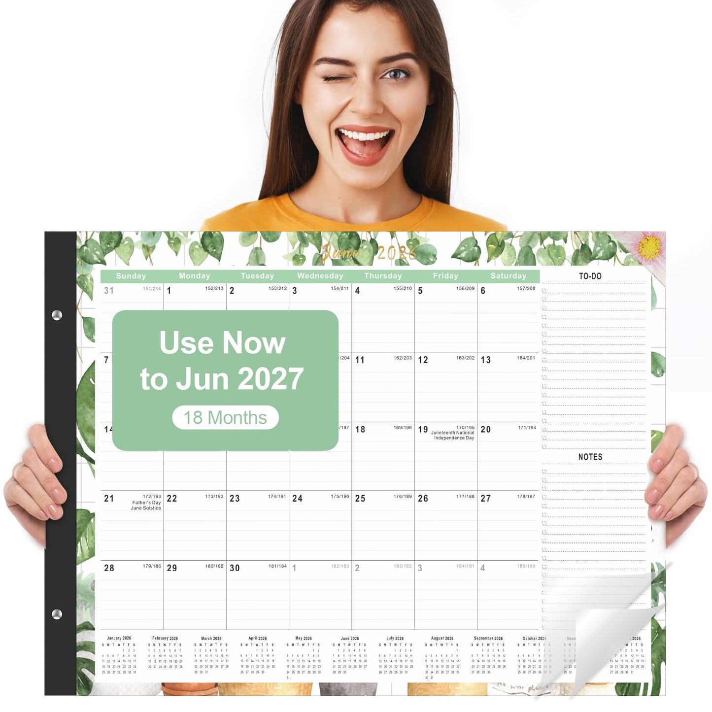 Gannyfer Desk Calendar 2026-2027 - 18 Month Large Desk Calendar 2026, Use Now to Jun 2027, 22" x 17" Desktop Pad Calendar, Office Supplies Perfect for Planning and Organizing In Your Home, School or Office