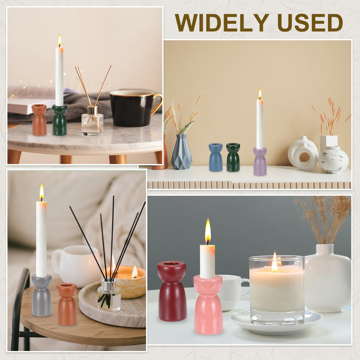 uxcell 2 Pack Candlestick Holder Light Blue Ceramic Taper Candle Holder Candle Stand Holders Modern Style Decoration for Centerpiece Tabletops Anniversary