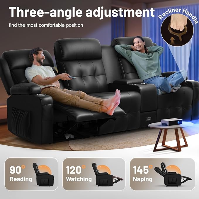 Recliner Sofa Set, Massage Home Theater Set