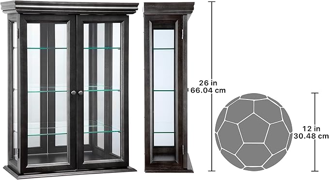 Design Toscano Country Tuscan Hardwood Wall Curio Cabinet: Ebony Black Finish
