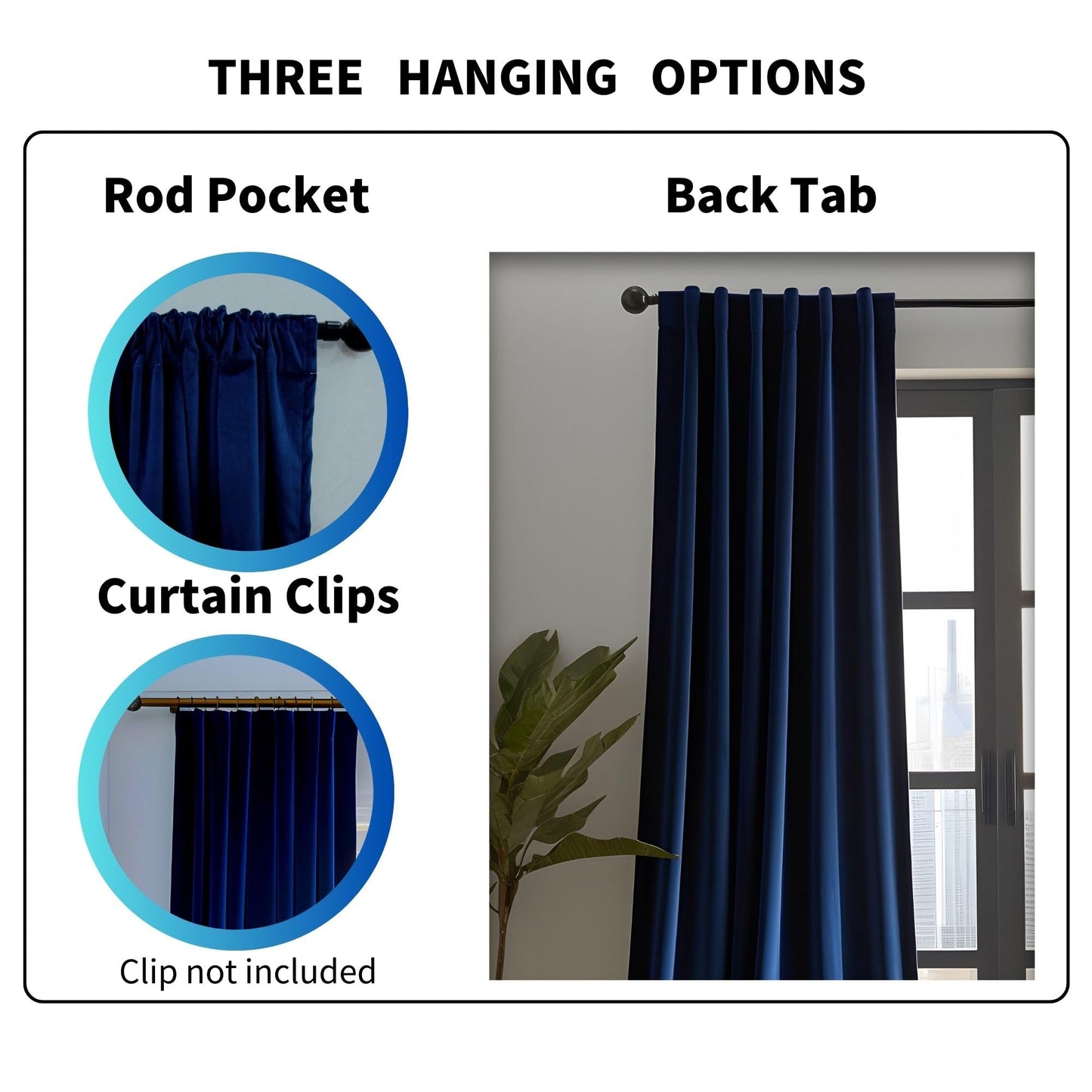 Aljctns Navy Blue Velvet Curtains 90 inches Long Luxury 85% Blackout Curtains for Bedroom Living Room,Thermal Insulated Super Soft Window Drapes Rod Pocket & Back Tab, 52" W x 90" L, 2 Panels