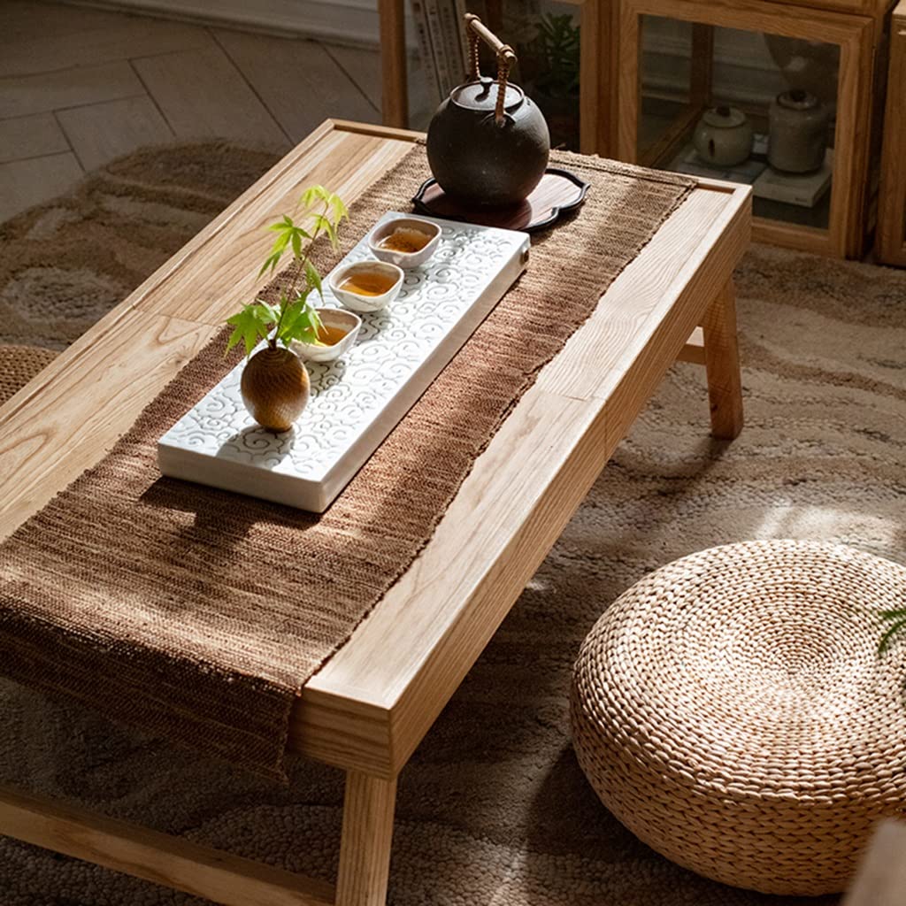 GHHDPXM Japanese Style Folding Wooden Floor Table for Living Room and Office Zen Tea Table for Floor Sitting and Cocktail Table for Small Spaces