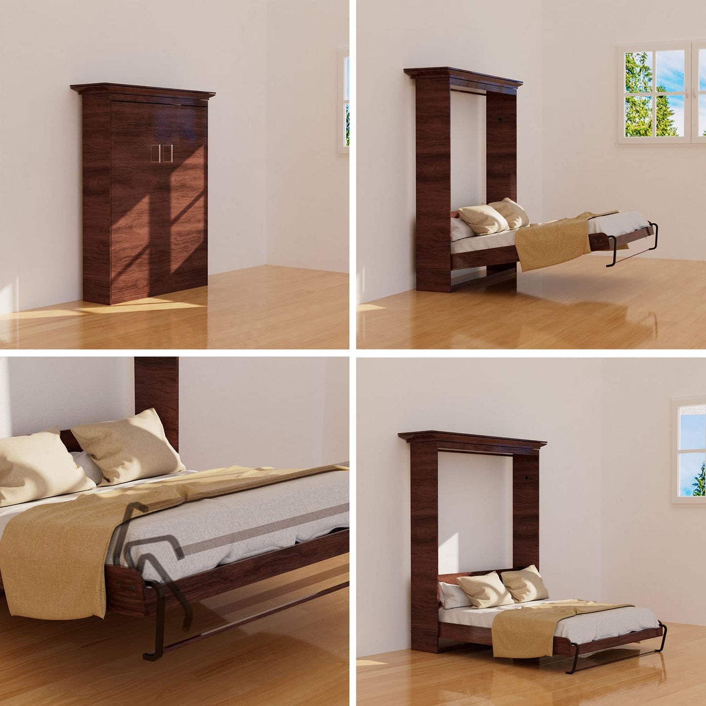 ROOMTEC Queen Murphy Bed Hardware Kit, Folding Wall Bed Kit,Horizontal,Easy to Install,Saving Space