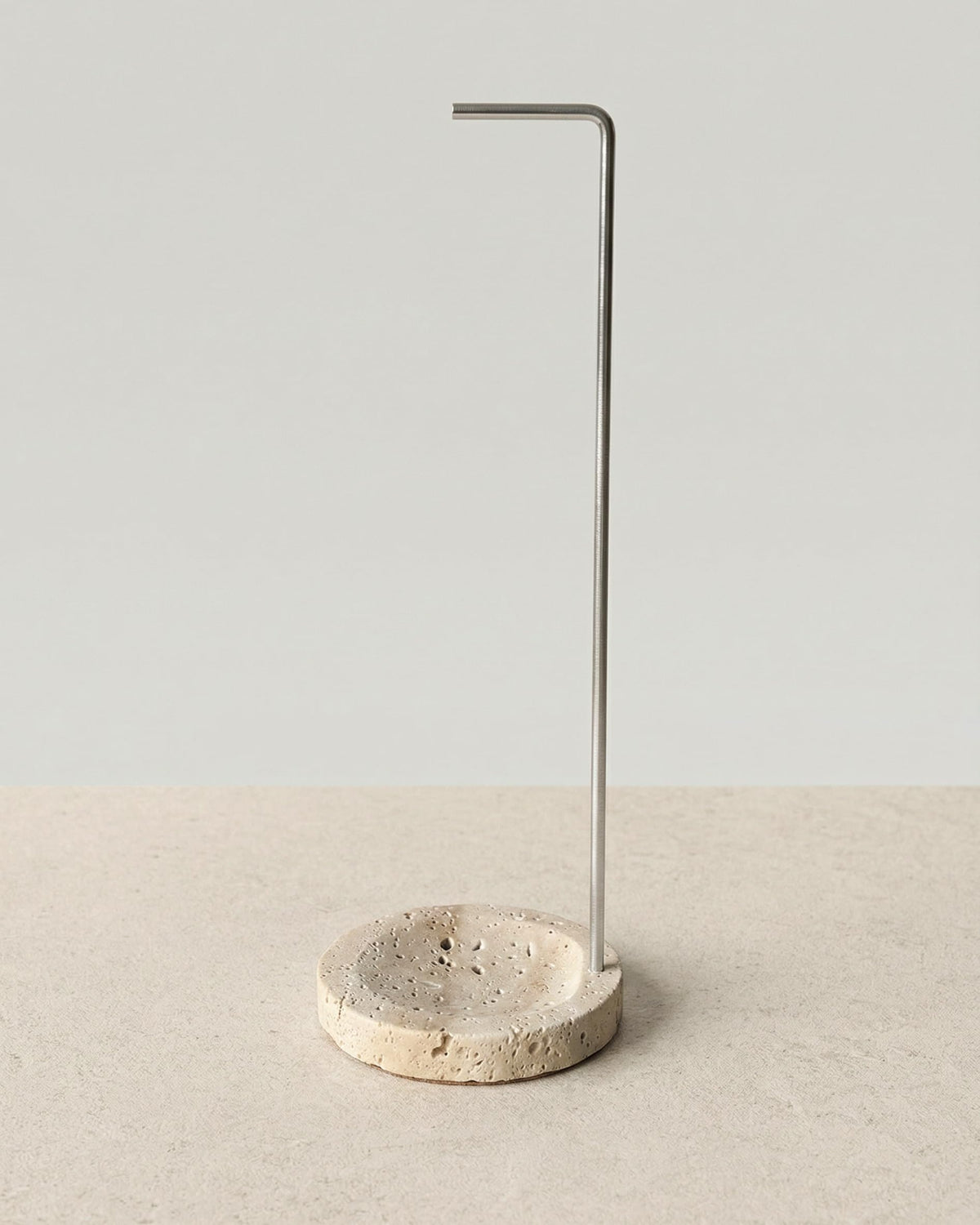 Astavostone Travertine Incense Holder for Sticks, 10.2" Upside Down Incense Burner with Aluminum Clip, Natural Stone Ash Catcher, Wabi Sabi Home Decor for Meditation, Yoga, Spa Room