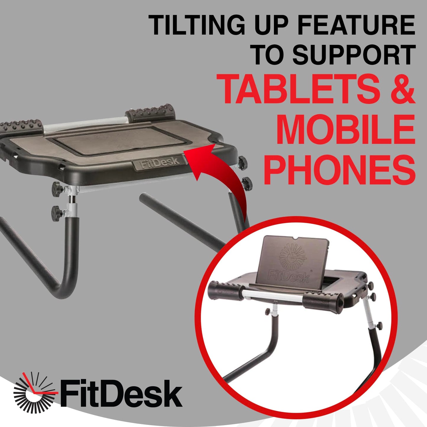 FitDesk Portable Standing Desk Converter with Massage Rollers & Forearm Supports, Adjustable Height Workstation 11" to 20", Ergonomic Stand-Up Desk with Non-Scratch Grip Legs, White