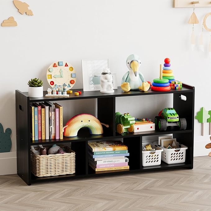 SpaceAid 5-Compartment Bookshelf, Montessori Bookcase