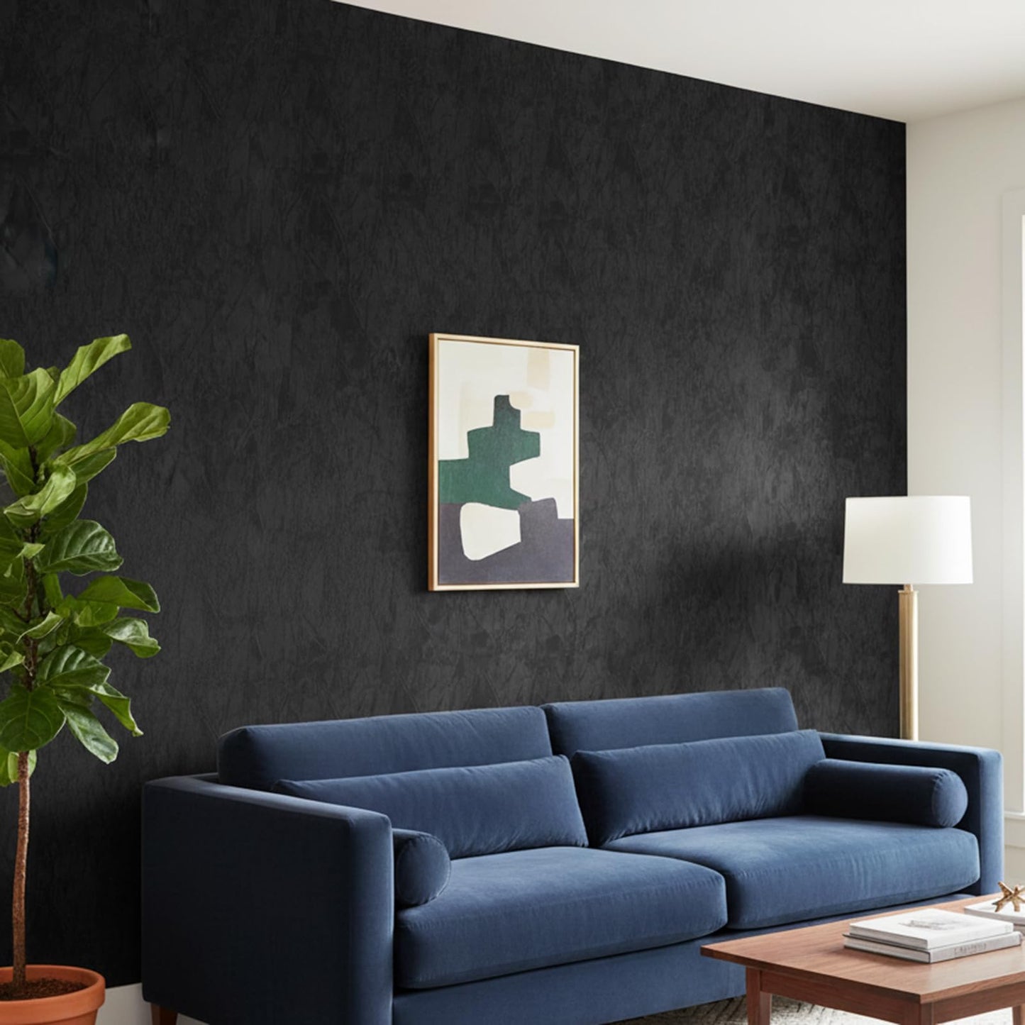 ReWallpaper Black Contact Paper Peel and Stick Soft Flocked Velvet Wallpaper Self Adhesive Removable Wall Paper for Cabinets Shelves Drawer Jewelry Box Liner Closet Matte DIY Home Decor 17.5in x 6.5ft
