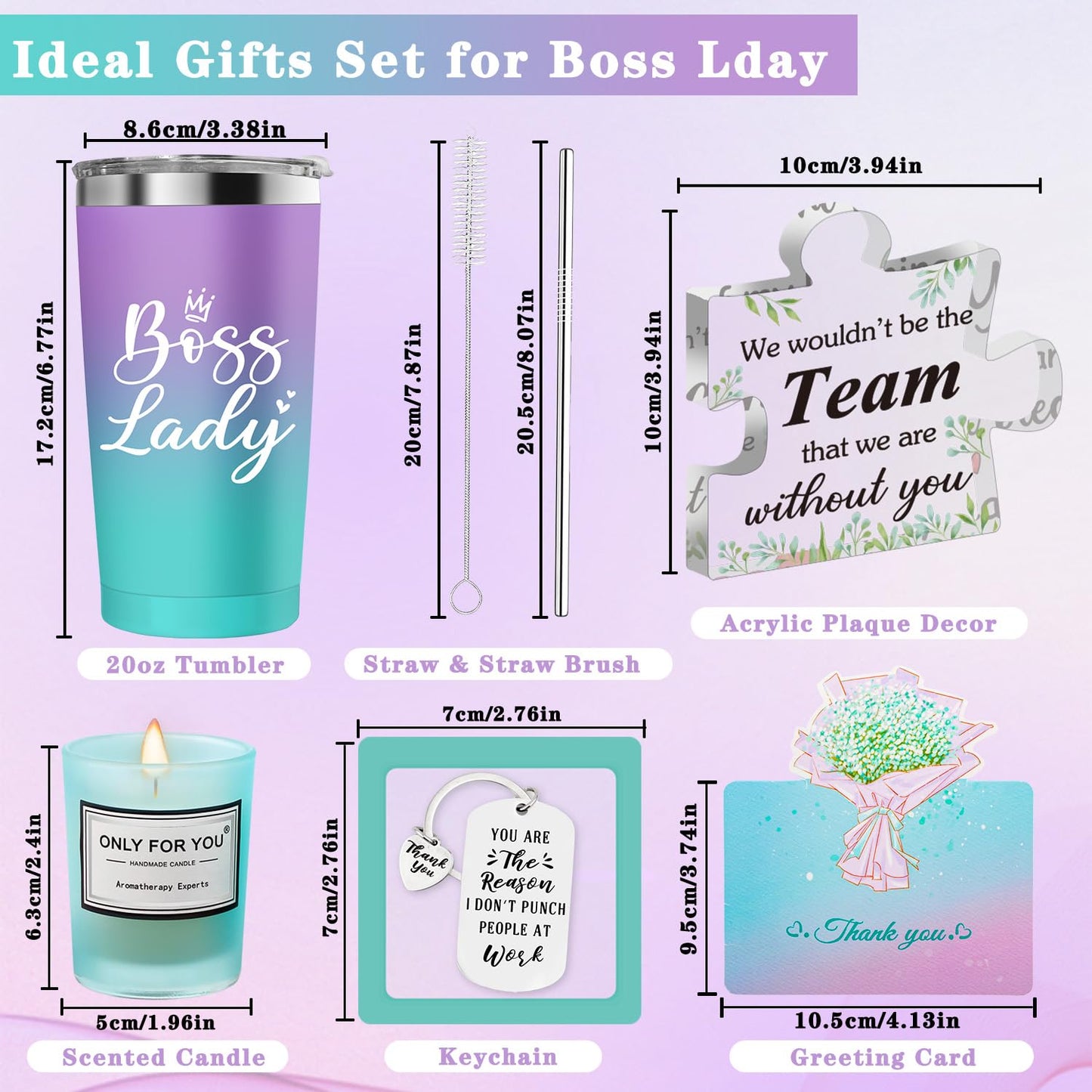 Boss Lady Gifts for Women, Birthday Gifts for Boss Women Office Boss Appreciation Gift for Her Best Boss Lady Tumbler, Acrylic Plaque, Retirement Thank You Gift Basket for Female Manager Leader