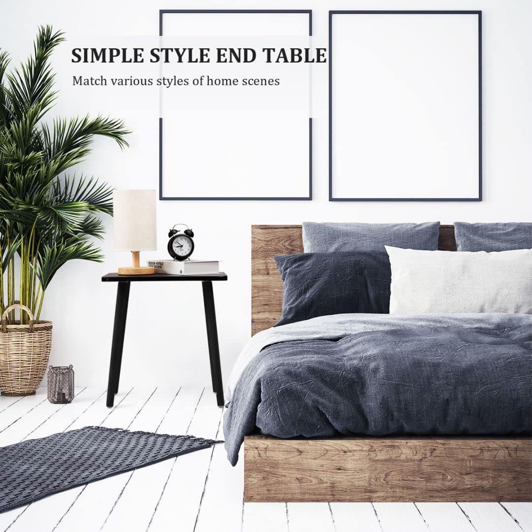 FORAOFUR Side Table, Modern Accent End Table with Wooden Legs, Easy to Assemble Mini Living Room Table for Sofa Bedroom, Minimalist Black Furniture for Small Apartments and Limited Spaces