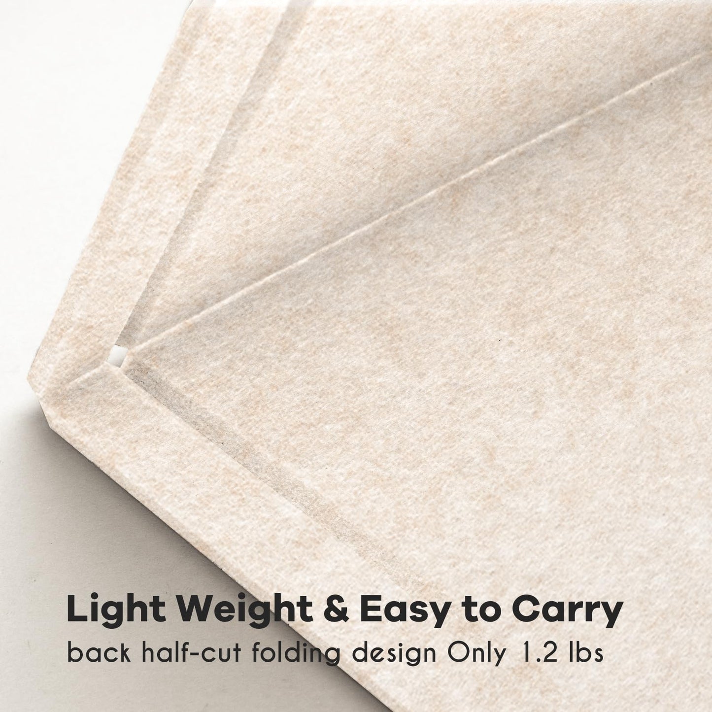 Lightomorrow Bulletin Board, 35 x 17 1/2 inches Felt Board - Decorative Pin Board, Cork Board Alternative for Wall, Foldable Self-Adhesive Vision Board Prayer Board with 20 Pushpins - Oatmeal