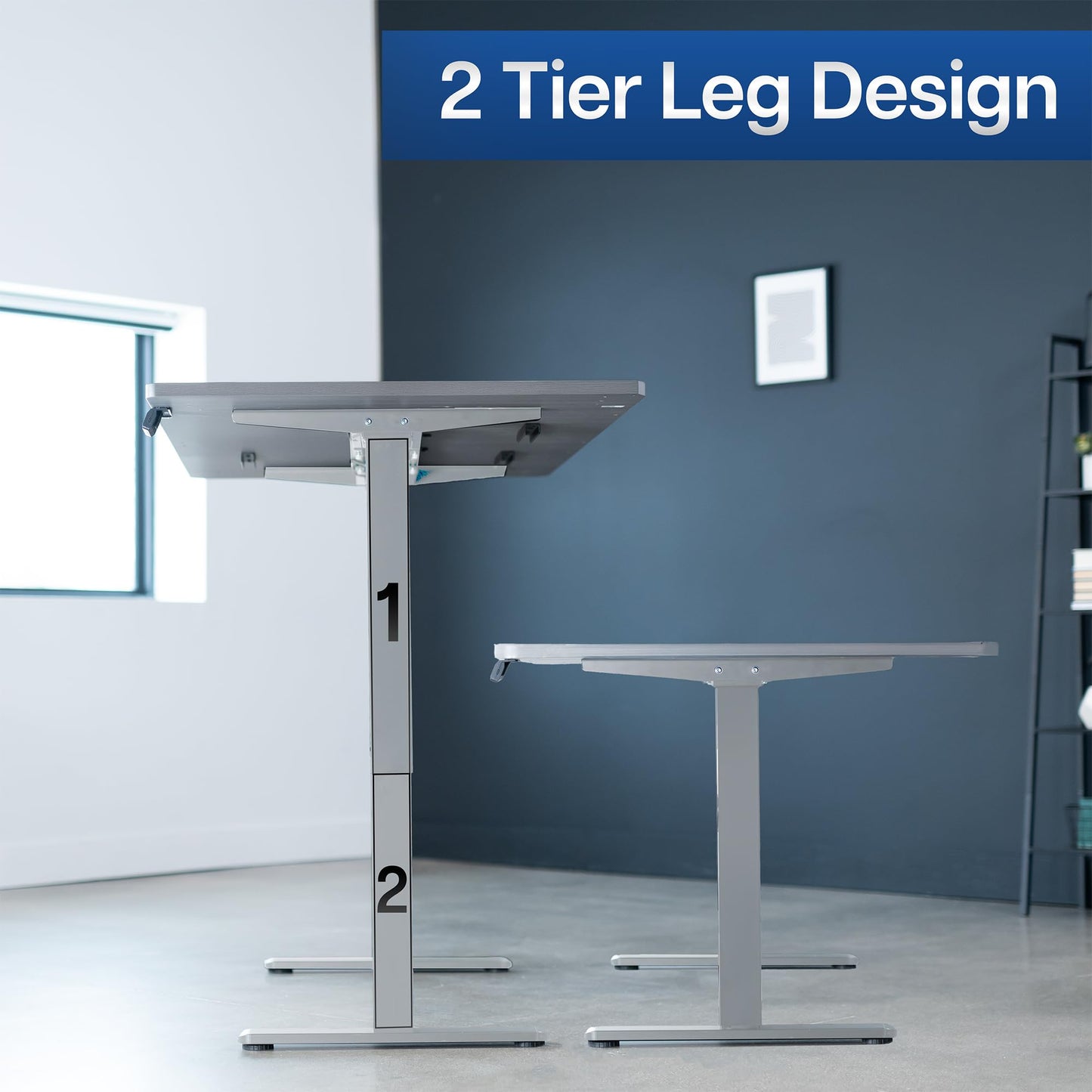 VIVO Electric 71 x 36 inch Standing Desk, Dual Motor Memory Controller Height Adjustment, E2B Series, Dark Gray Top Gray Frame, DESK-KIT-E2G7G-36