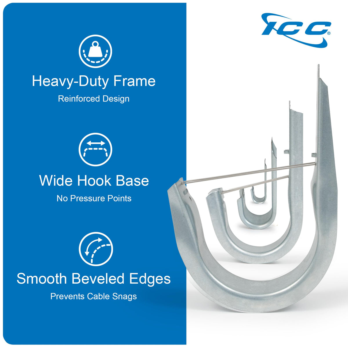 ICC 1 5/16" Wall Mount J-Hook in 25 Pack