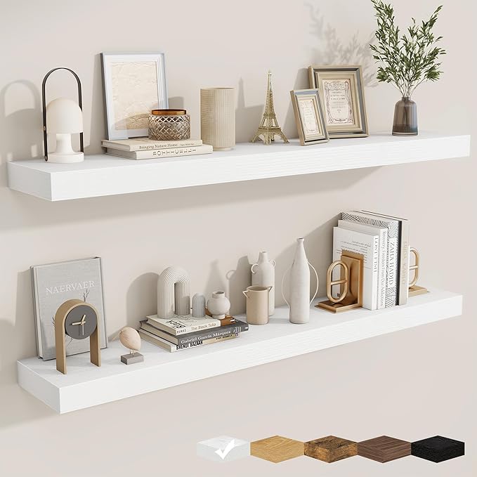 fuqing Floating Shelves for Wall, Wall Mounted Wood Floating Shelf