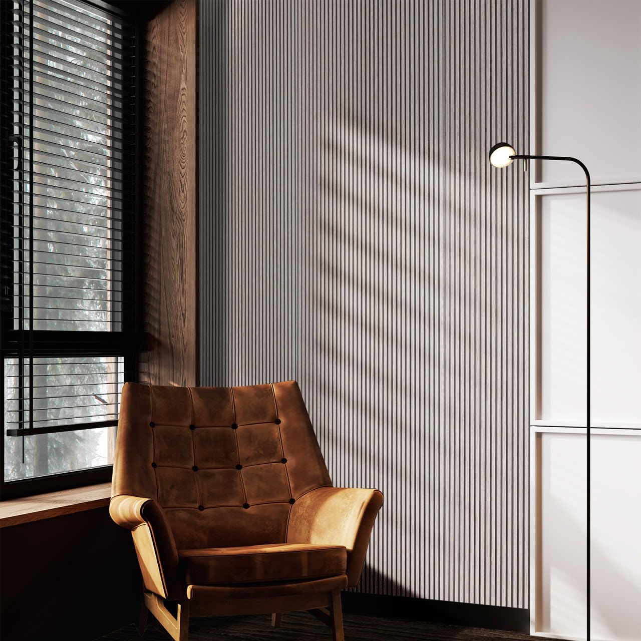 From Plain To Beautiful In Hours MG-2009-SAM-2p Rounded Mini Wood Slat Walls, Ash, 3 in x 12 in Sample (Pack of 2)
