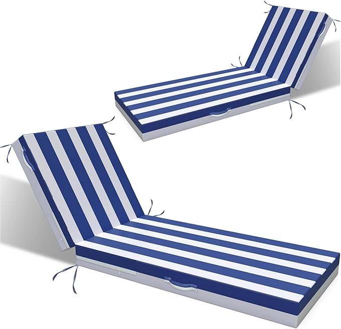 L'AGRATY Outdoor Lounge Chaise Cushion: 72x21x3 Inch Waterproof Lounge Chair