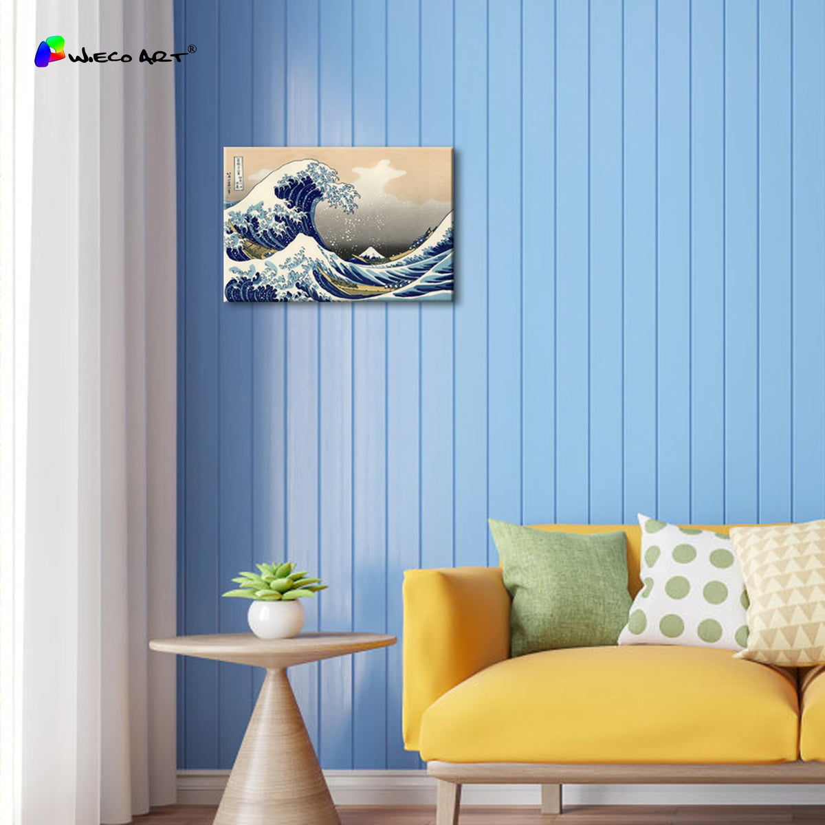 Wieco Art Canvas Prints Wall Art Ocean Beach Picture Paintings for Home Office Decorations Wall Decor Great Wave of Kanagawa Katsushika Hokusai Modern Stretched and Framed Landscape Sea Artwork