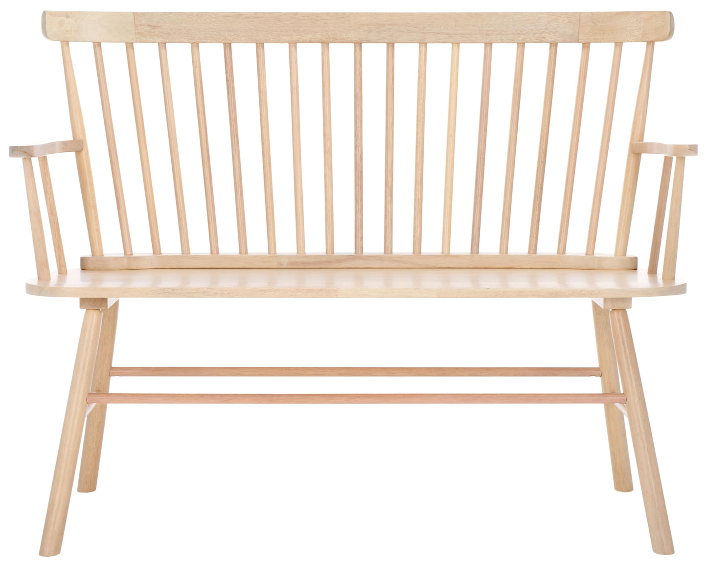 SAFAVIEH Furniture - Addison Loveseat - White Washed - Solid Wood - Coastal Slatted Design - Ideal for Living Room, Sunroom, Bedroom, 18" Seat Height (AMH8513F)