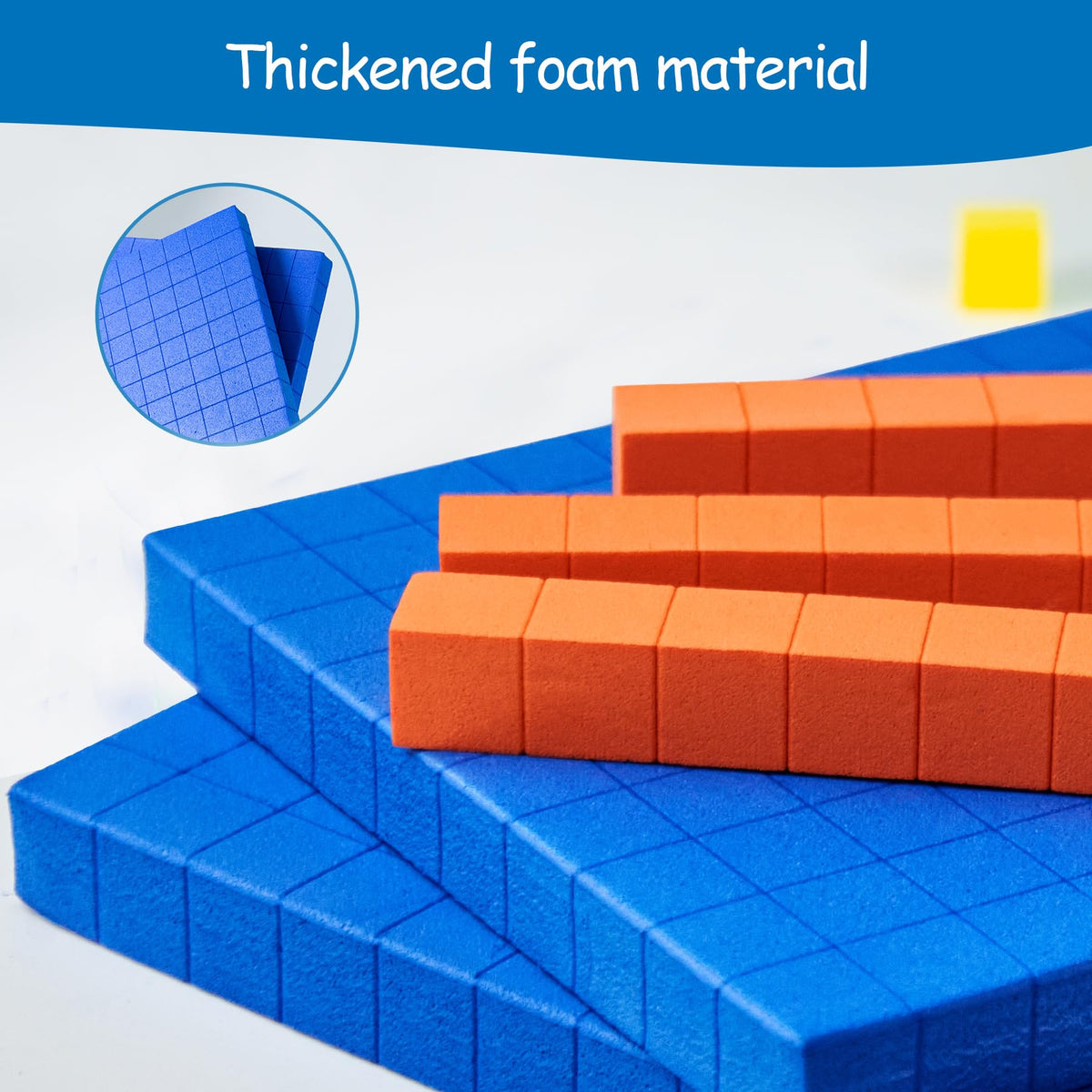 stochastic box Base Ten Blocks Plastic and Foam Base Ten Set Place Value Blocks for Early Counting Math Toy for 1st Grade