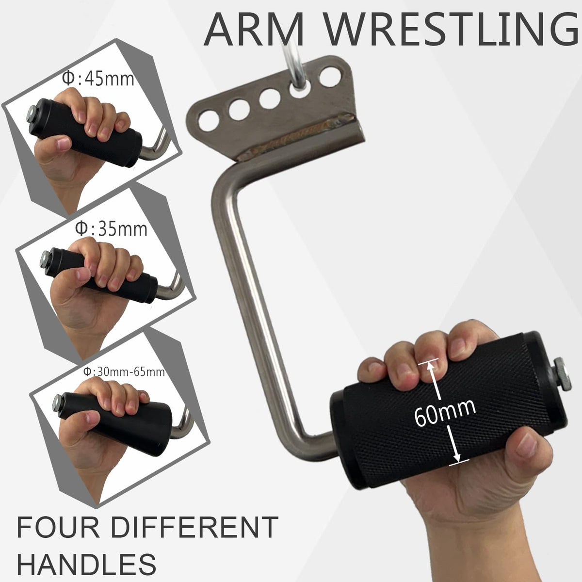Upgraded LAT Pulldown Attachments Double D Handle,Armwrestling Handles,V Bar Cable Machine Attachments, Cable Attachments Gym Handles for Forearm, Wrist Strength Training (4 in 1 Grip)