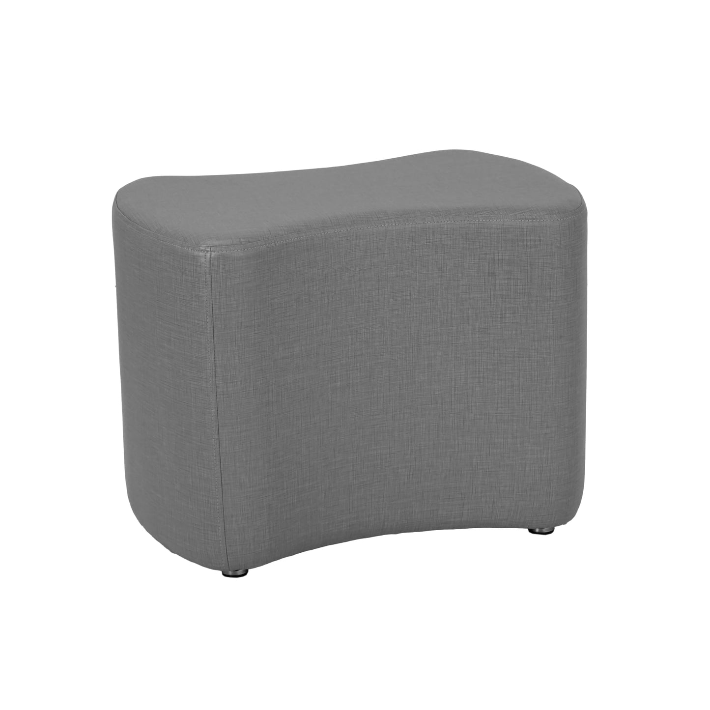 FDP Pro Series Bowtie Accent Ottoman (18" Height) Hand Upholstered Commercial Furniture for Hotel Lobby, Office, Restaurant, Home Collaborative and Configurable Seating - Slate Gray Crosshatch
