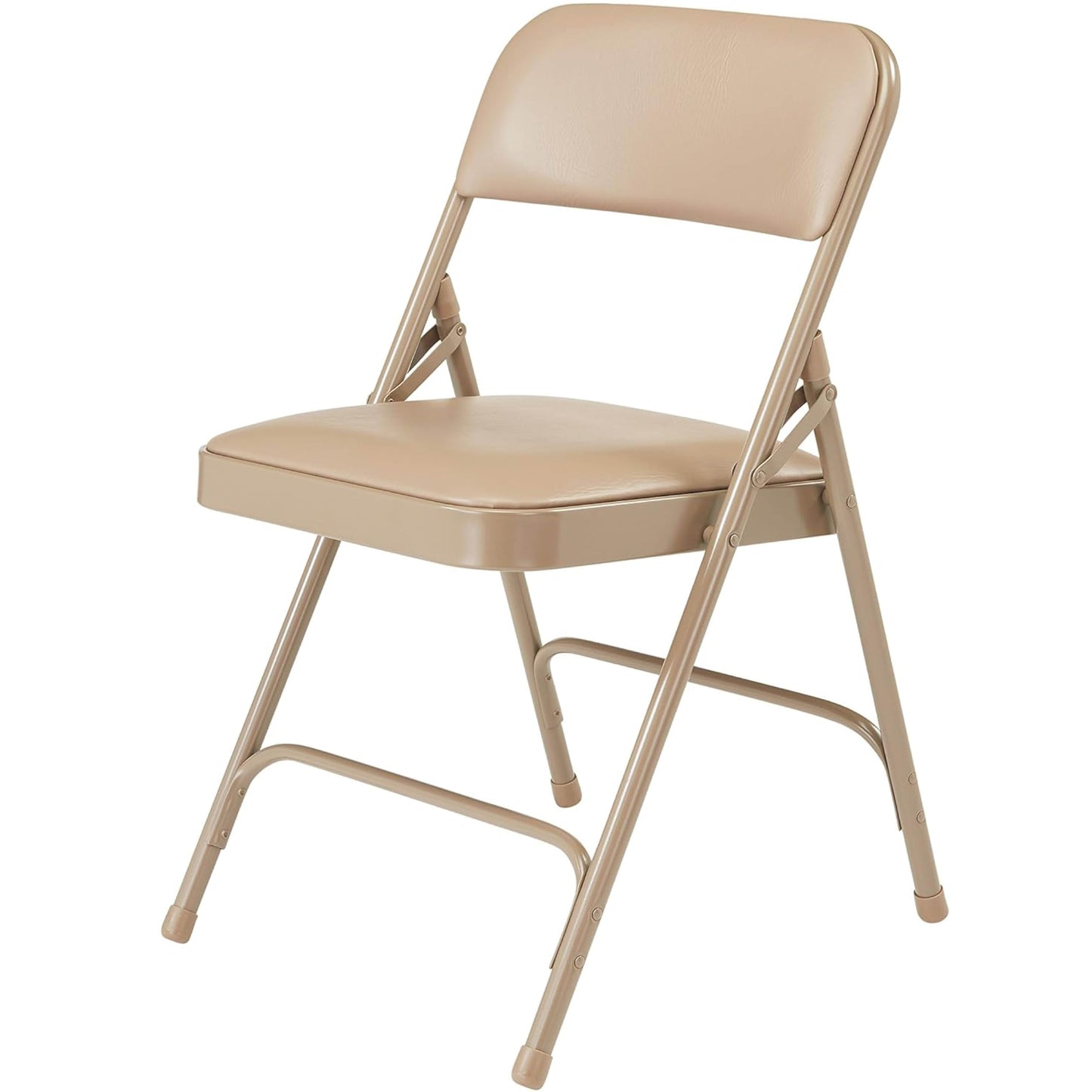 Premium Padded Portable Folding Chairs by National Public Seating – 1200 Series Upholstered, Heavy-Duty Foldable Chairs for Indoor & Outdoor Use – Set of 4, Comfortable & Durable, Beige
