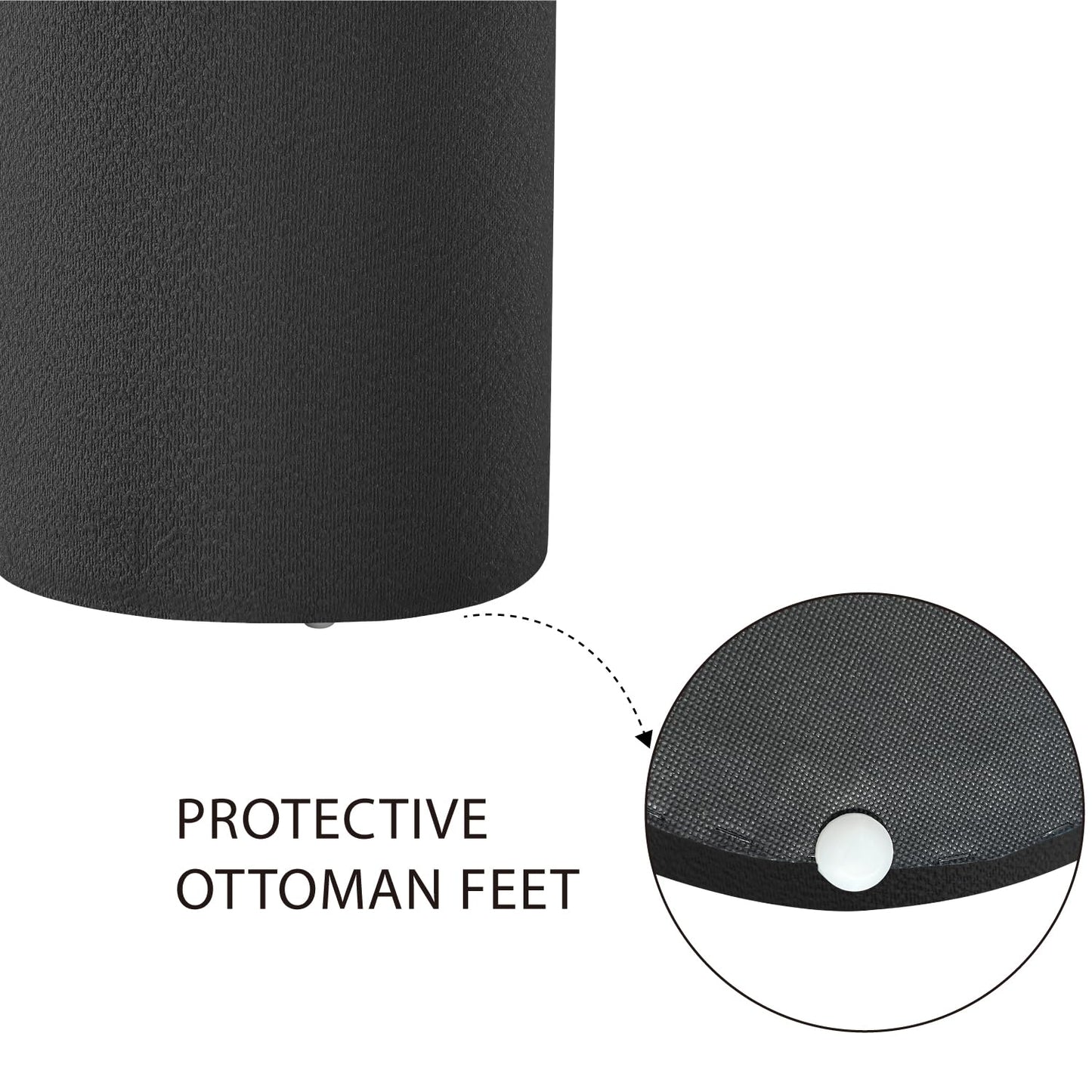 Get Set Style Modern Round Ottoman with Soft Padded Seat, Multifunctional Vanity Stool for Makeup, Upholstered Footrest Stool Ottoman Foot Stool for Living Room, Bedroom