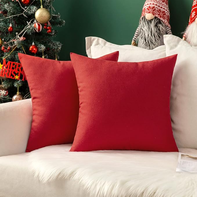 MIULEE Pack of 2 Decorative Outdoor Solid Waterproof Throw Pillow Covers Euro