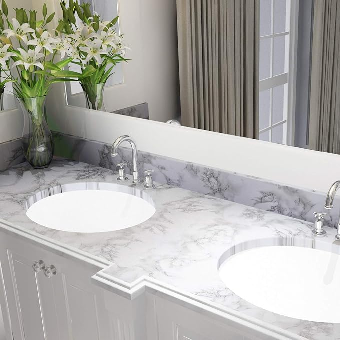 Art3d 200" * 17.3" Marble Paper Countertops