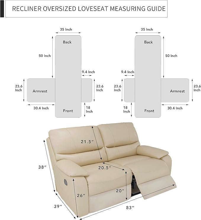 Easy-Going Recliner Sofa Cover, Reversible Couch Cover