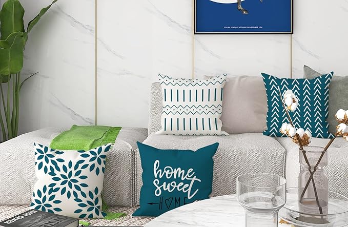 YCOLL Pillow Covers 18x18 Set of 4, Modern Sofa Throw Pillow Cover, Decorative