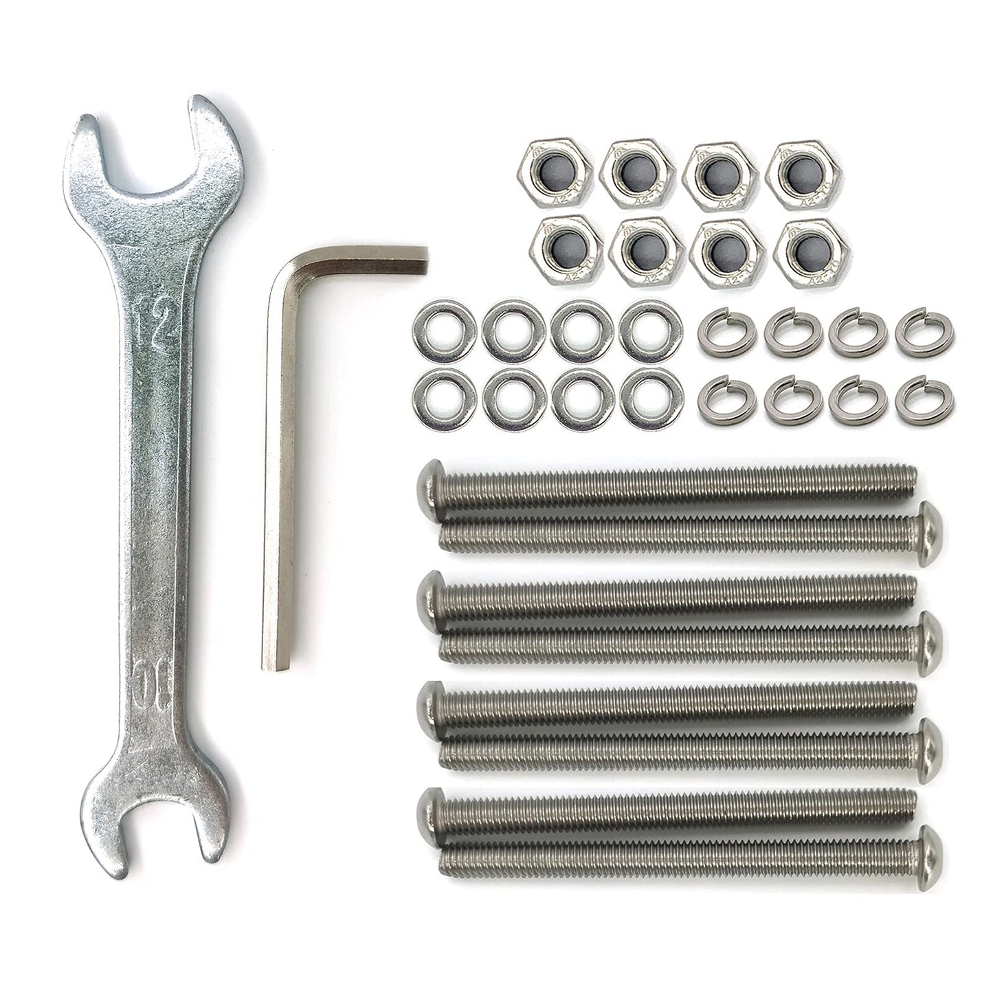 Universal Headboard & Footboard Hardware Kit - 304 Stainless Steel Nuts & Bolts for Bed Frame, Headboard & Footboard（The Total Length of The Bolt is 3 inches）