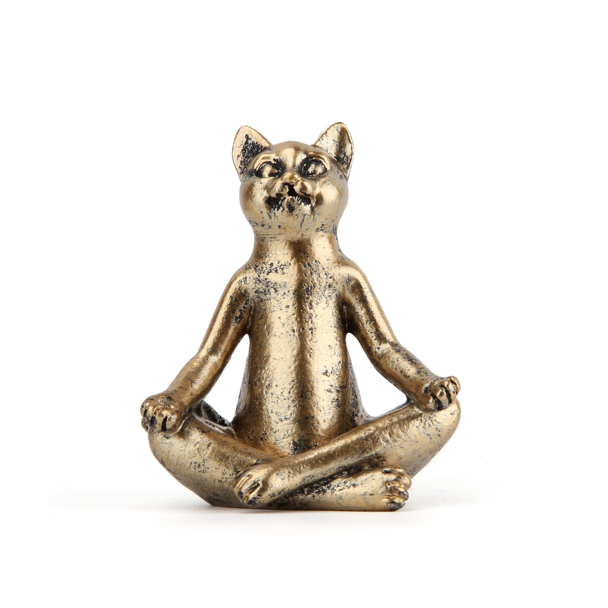 Smadeer Yoga Cat Statues for Home Decor Accents,Yoga Pose Figurine for Zen Spiritual Bedroom Living Room Office Table Desk Modern Boho Decoration,Meditation Shelf Decor Accents Antique Bronze Gift