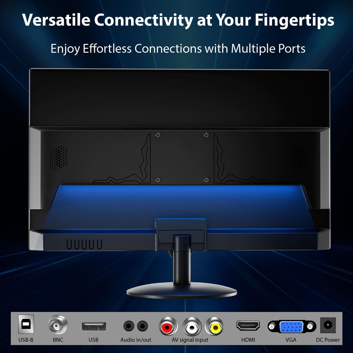Akntzcs 22-Inch Touchscreen Monitor FHD 1920x1080P 75 Hz Computer Monitor PC Monitor with HDMI, BNC, VGA,Multi-Touch Display, Adjustable Angle, Built-in Speakers