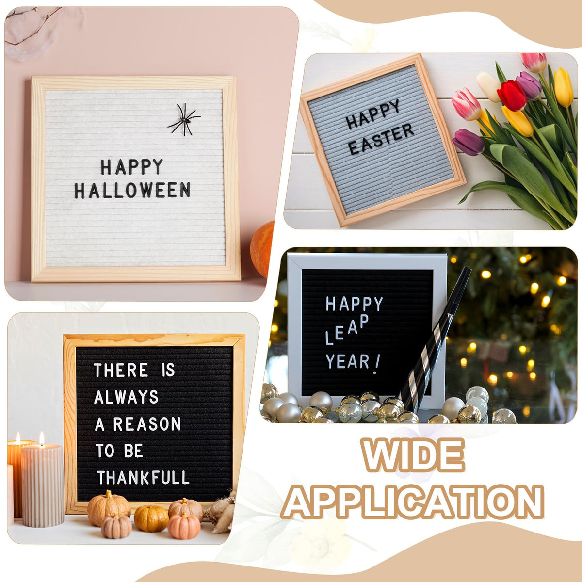 PATIKIL 588 Piece Plastic Letters Set for Felt Letter Board, White Alphabet Message Board Accessories Including Letter Numbers with Restraint Strap for Cafe, Wedding, Birthday