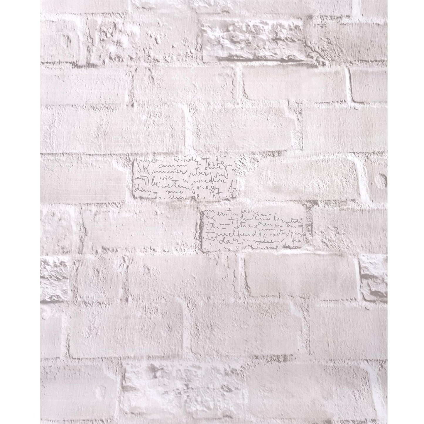 LovingWay 14.7 feet Wallpaper Roll Light Grey Bricks Shelving Paper English Quotes Drawer Liner 17.7x177 Inch Christmas Decor Classroom PVC Corner