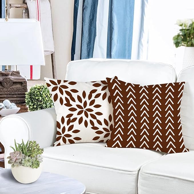 YCOLL Pillow Covers 20x20 Set of 4, Modern Sofa Throw Pillow Cover, Decorative